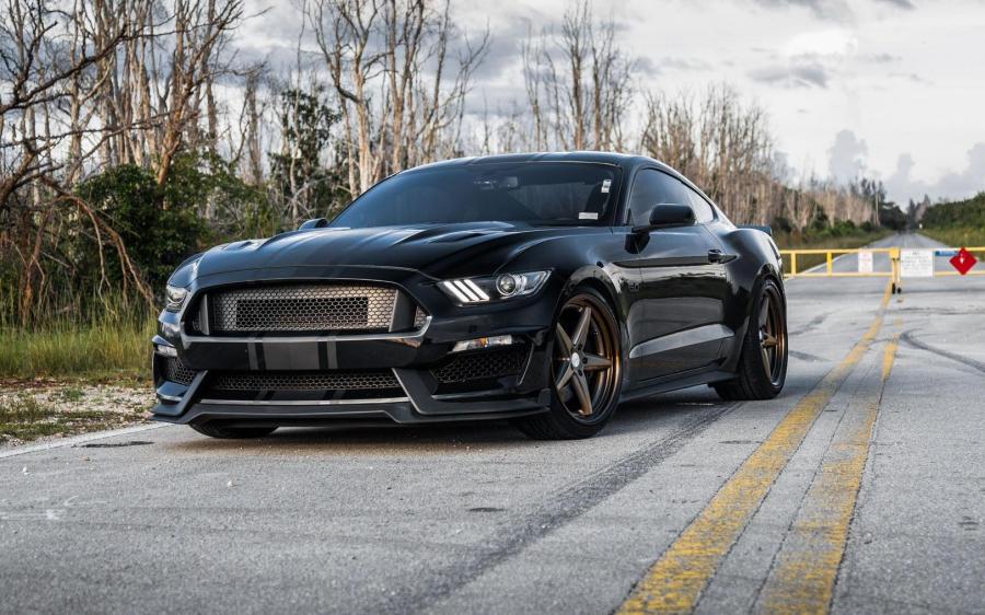 Ford Mustang GT X Work in Black on Vossen Wheels (VWS-3) '2017